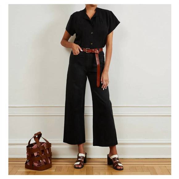 NEW LOUP toni wide ankle pant in black
